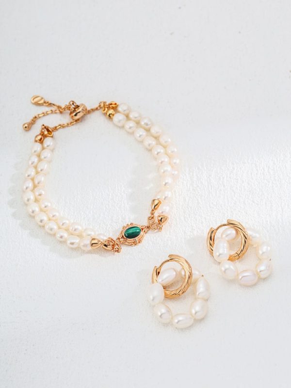 Natural Pearl Malachite Bracelet - 图片 6