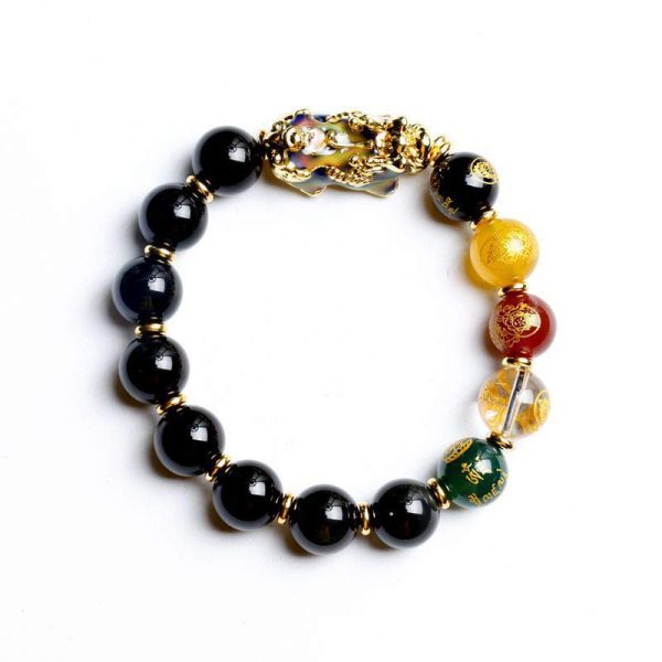 Color-Changing Pixiu Obsidian Wealth Bracelet - 图片 2