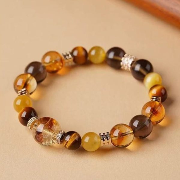 Citrine Topaz Tiger Eye Happiness Bracelet - 图片 5