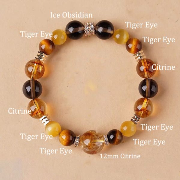 Citrine Topaz Tiger Eye Happiness Bracelet - 图片 3