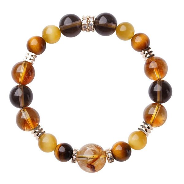 Citrine Topaz Tiger Eye Happiness Bracelet - 图片 9