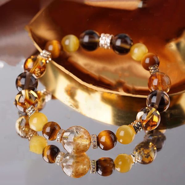 Citrine Topaz Tiger Eye Happiness Bracelet - 图片 8