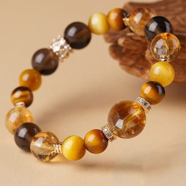 Citrine Topaz Tiger Eye Happiness Bracelet - 图片 2
