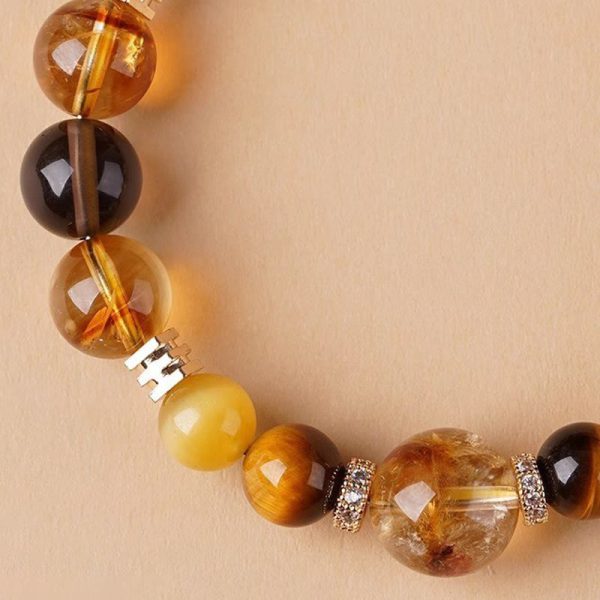 Citrine Topaz Tiger Eye Happiness Bracelet - 图片 6