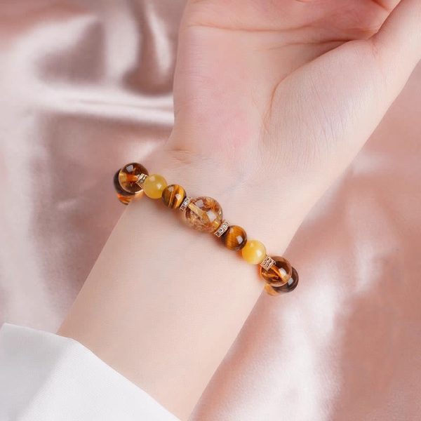 Citrine Topaz Tiger Eye Happiness Bracelet - 图片 4