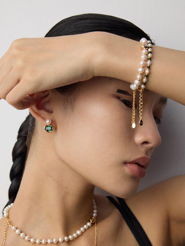 Meteorite Shape Adjustable Pearl Bracelet - 图片 8