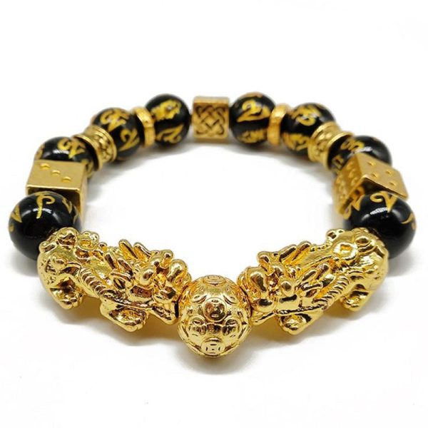 Gold-Plated Double Pixiu Wealth Bracelet - 图片 2