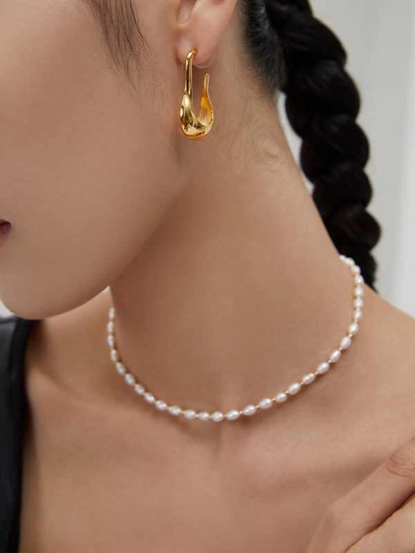 Vintage Gold Bead Pearl Necklace - 图片 5