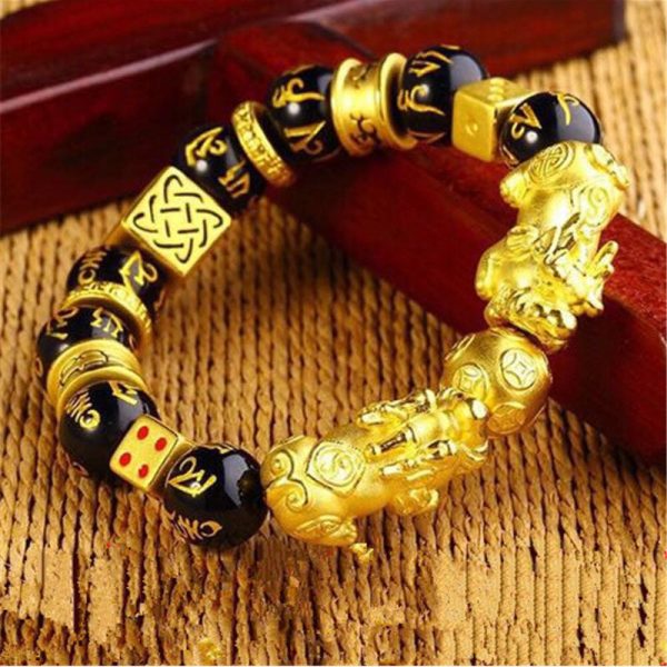 Gold-Plated Double Pixiu Wealth Bracelet - 图片 4