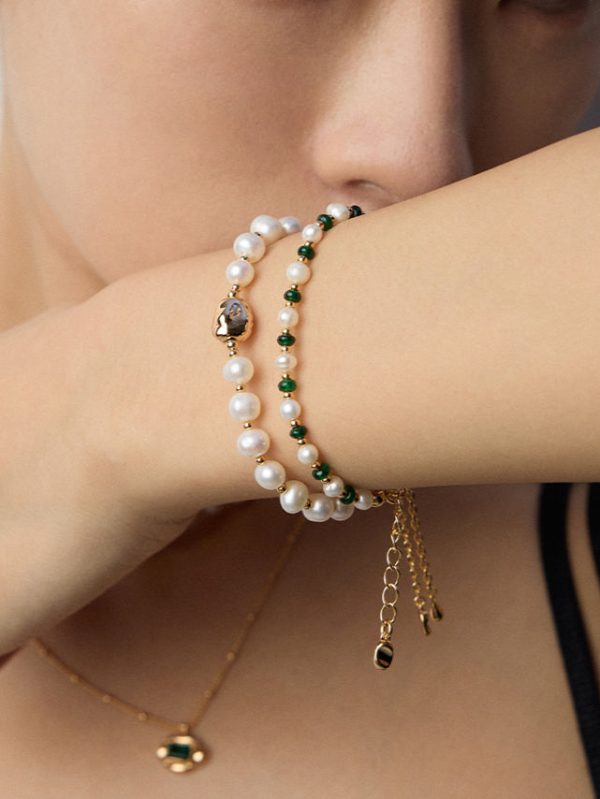 Meteorite Shape Adjustable Pearl Bracelet - 图片 4