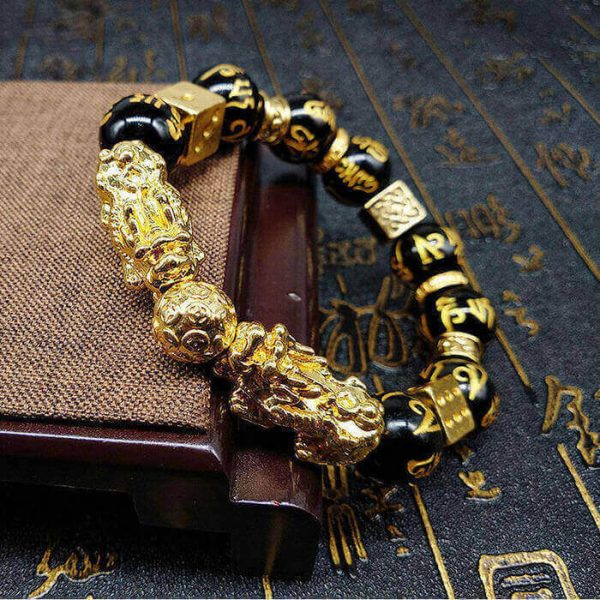 Gold-Plated Double Pixiu Wealth Bracelet - 图片 5