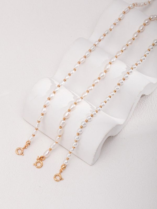 Vintage Gold Bead Pearl Necklace - 图片 6