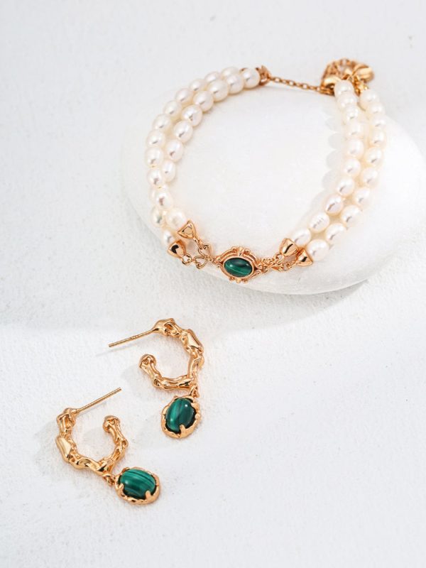 Natural Pearl Malachite Bracelet - 图片 8