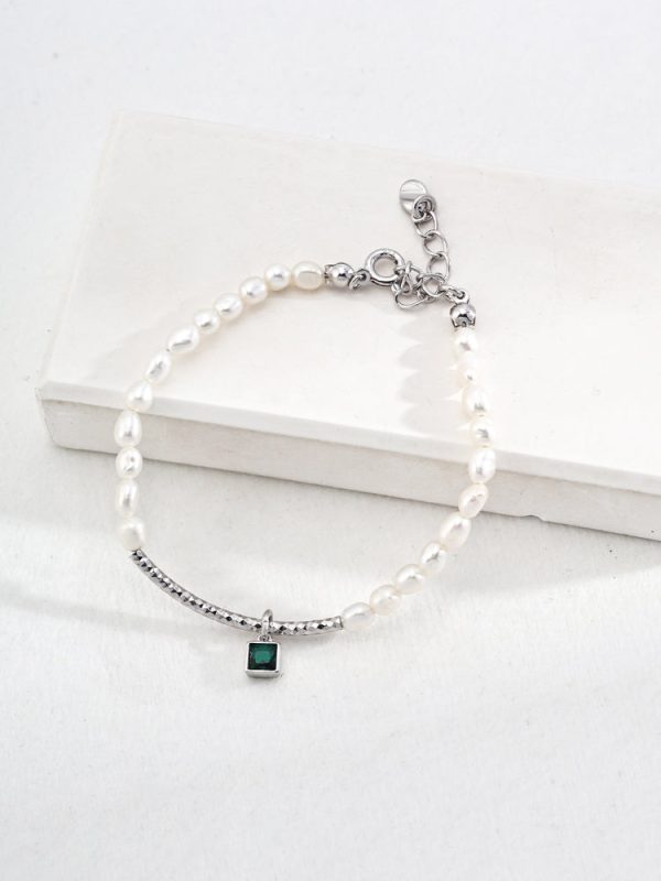 Green Zircon Pearl Bracelet. - 图片 3
