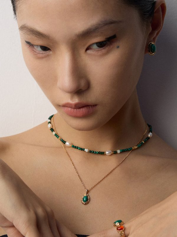 Malachite Pearl Necklace - 图片 4