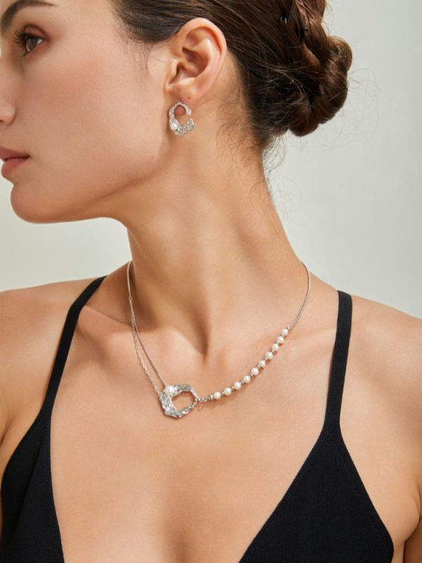 Liquid Metal Pearl Necklace - 图片 5