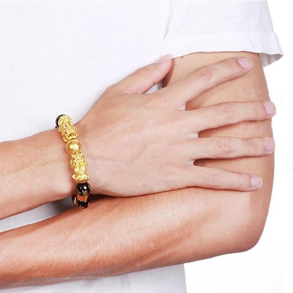Gold-Plated Double Pixiu Wealth Bracelet - 图片 6