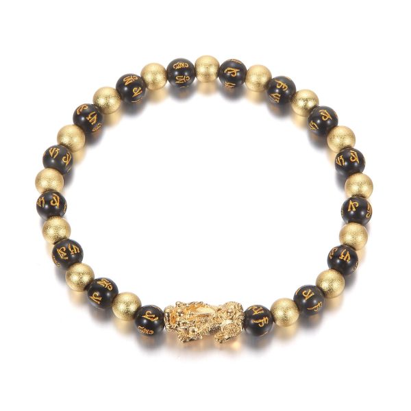 Black and Gold Feng Shui Beads Pixiu Charm - 图片 8
