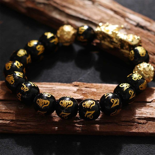 Black Obsidian Pixiu Feng Shui Wealth Bracelet - 图片 3