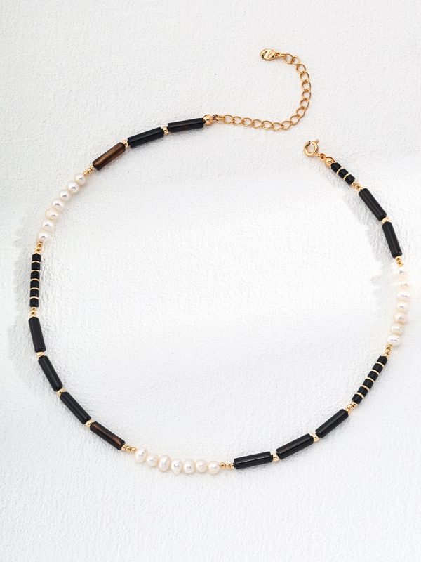 Natural Agate Pearl Necklace - 图片 3