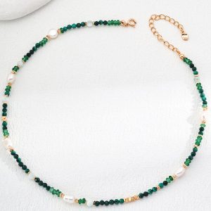 Malachite Pearl Necklace