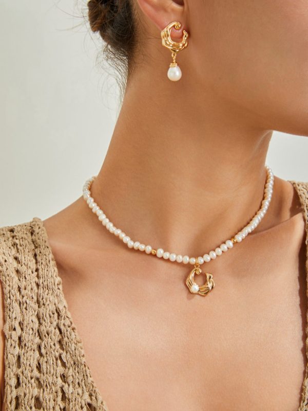 Wave Pearl Necklace - 图片 2