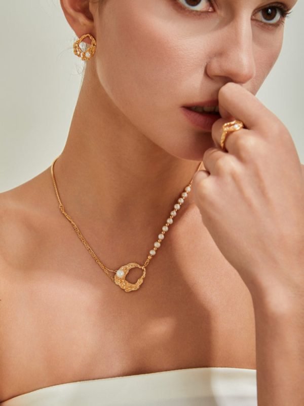 Liquid Metal Pearl Necklace - 图片 4